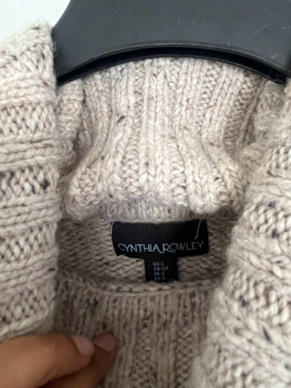 Cynthia Rowley Speckled Cream Turtleneck Sweater - Picture 3 of 4